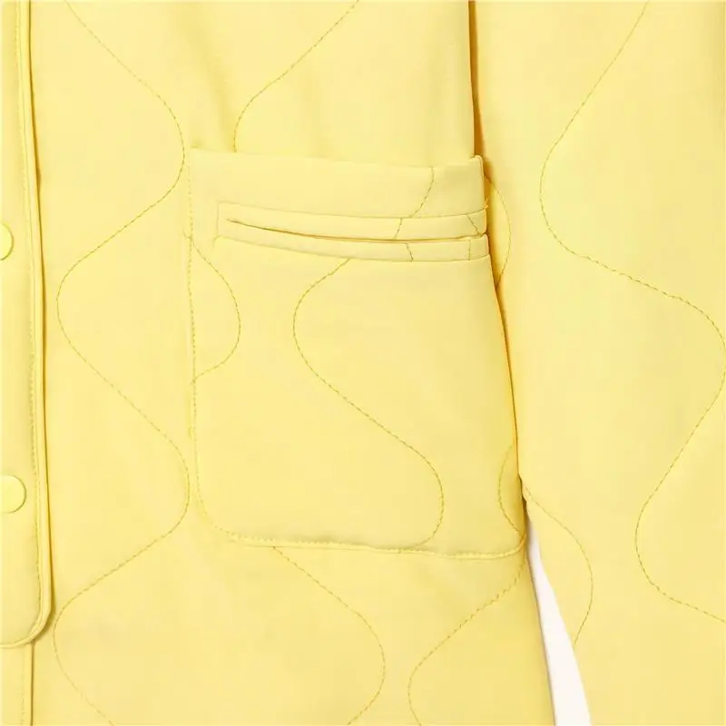 Dames Winter Katoen Jaet rond Ne Long Sve Patchwork Diamond id Jas Fem Bovenkleding K526089F Faionable Casual