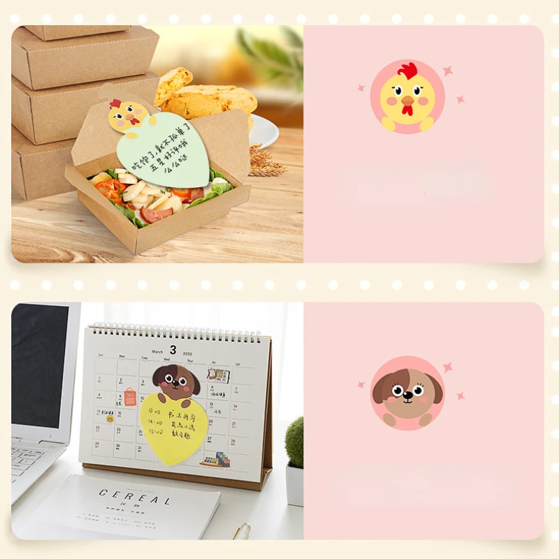 25Sheets/book Cartoon Animal Memo Intimate Student Memo Memo Office Message Heteromorphic Sticky Note Kawaii Stationery