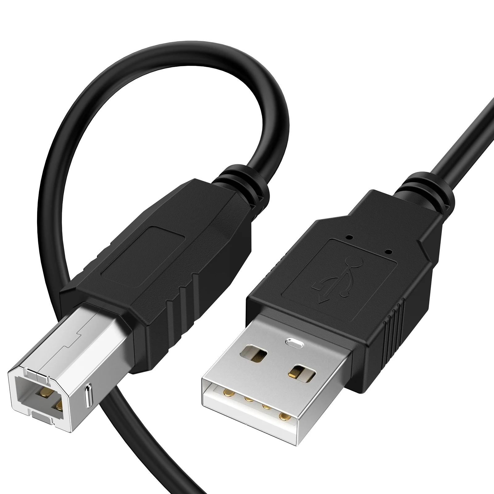 USB A Male to USB 2.0 B Male Printer Cord for Scanner DAC Decoders Midi Keyboard Fax Machine Digital Piano USB 2.0 Printer Cable