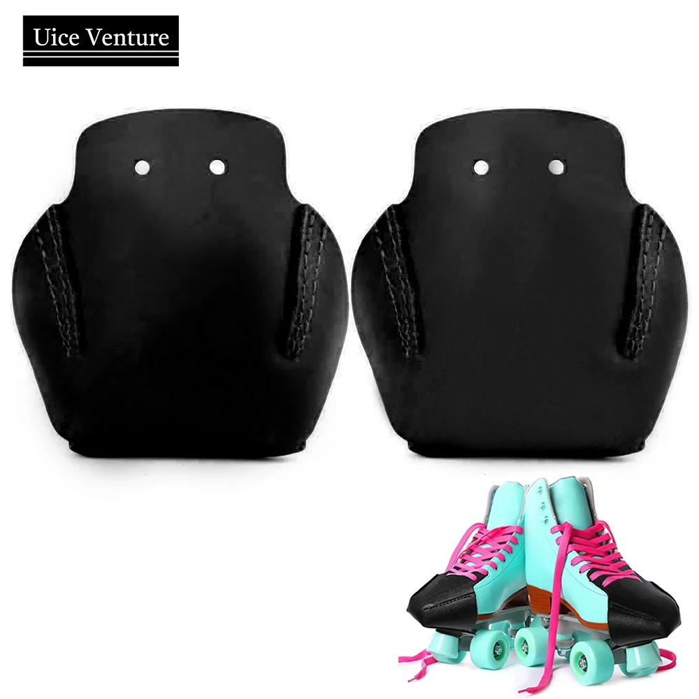 

1 Pair Roller Skates Toe Cap Guards Protectors PU Roller Skate Cap with 4 Holes Toe Cap Guard Protectors