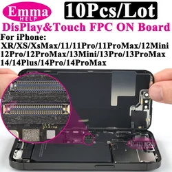 Conector FPC na tela sensível ao toque na placa lógica, digitalizador de tela LCD, soquete na placa-mãe, iPhone 14 Pro Max 13 12 11 X XR e XS