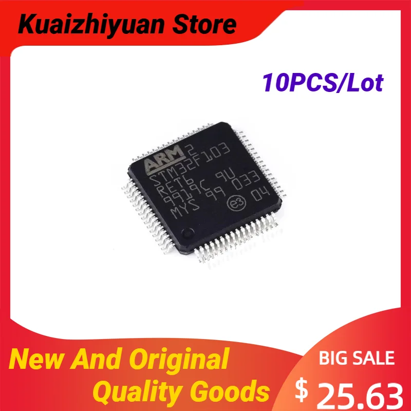 10PCS/Lot New And Original STM32F103RET6 STM32F103RET STM32F103RE STM32F103R IC MCU Chip LQFP-64 Chipset Quality Goods