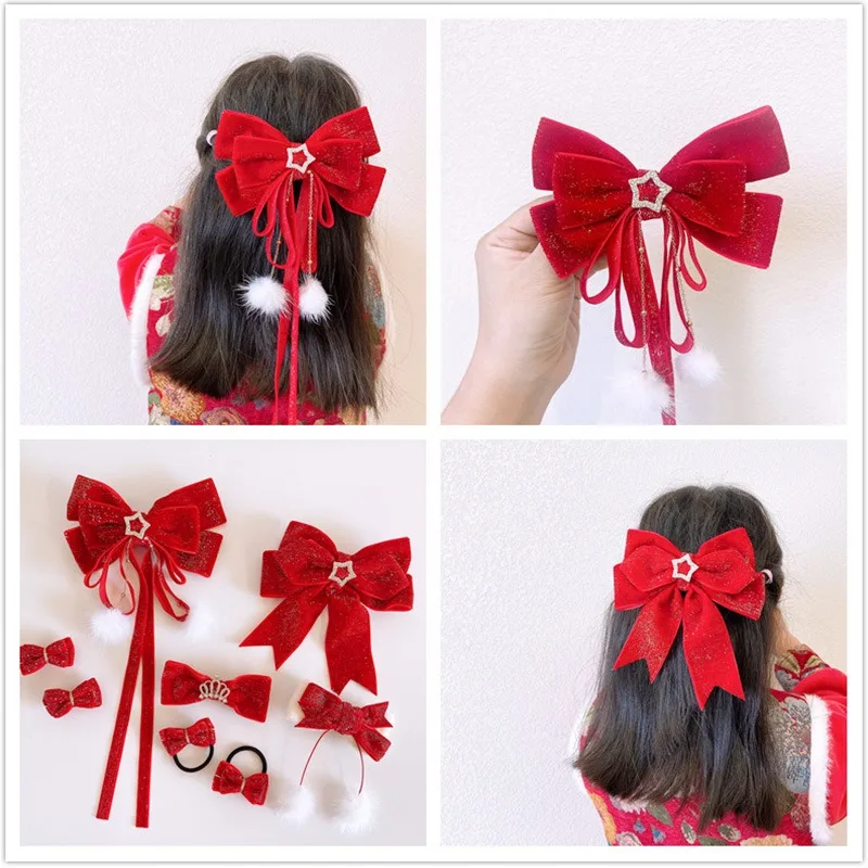 6/10/20/38mm christmas Velvet bow gift ribbon packaging DIY new year Red Velvet Gold Glitter Festival  Ribbon for decorationDD14