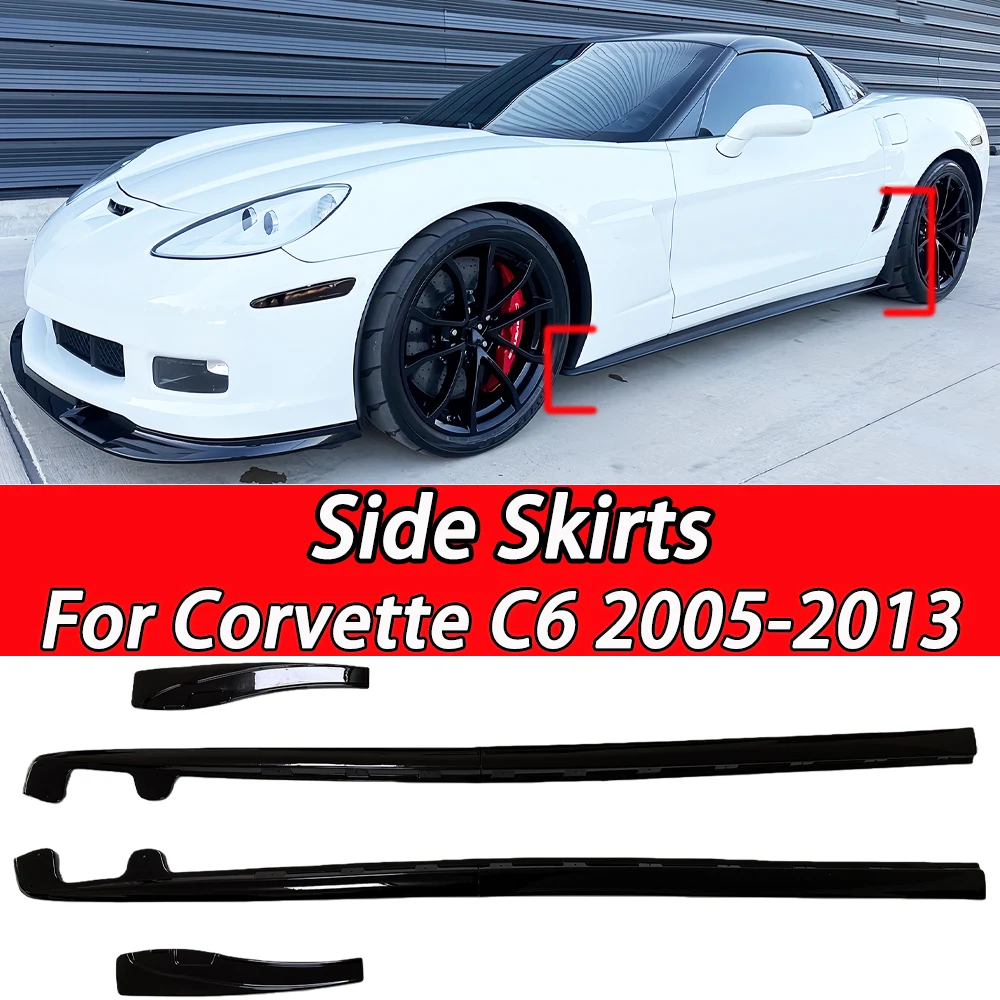 

For 2005-2013 Chevrolet Corvette C6 Z06 Wide Body Model/Base Model ZR1 Style Side Skirts Rocker Panel Mud Flaps Body kit
