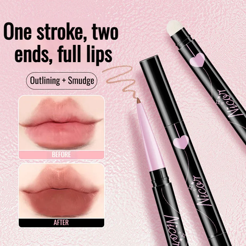 Matte Matte Lip Plumping Lip Liner Dual Head Hook Line ไม่มีสีลิปสติกปากกากันน้ํา