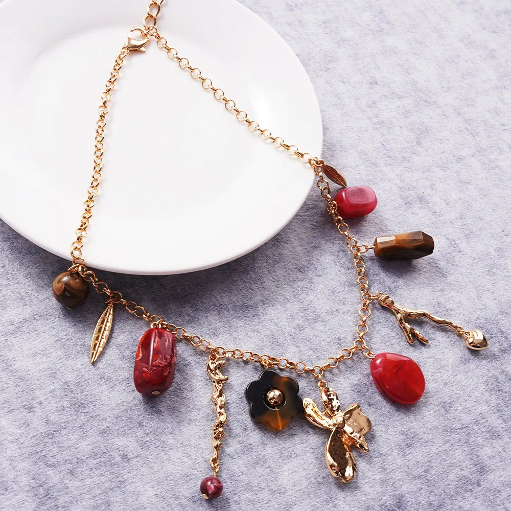 الإبداعية الفولاذ المقاوم للصدأ زهرة البتلة قلادة قلادة المؤنث تصميم أنيق حساسة مجوهرات هدية للنساء #5