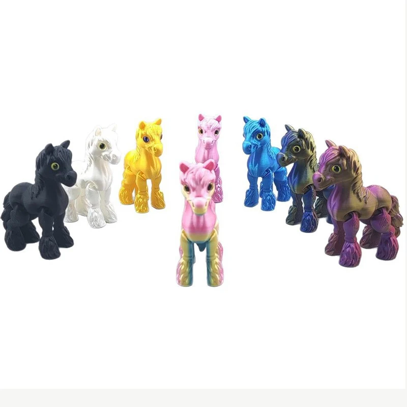 3D Horse Ariculated Crystal Horse 3D Printed Horse Flexible  Toy for Festival Home Decoration Executive Desk Decorations