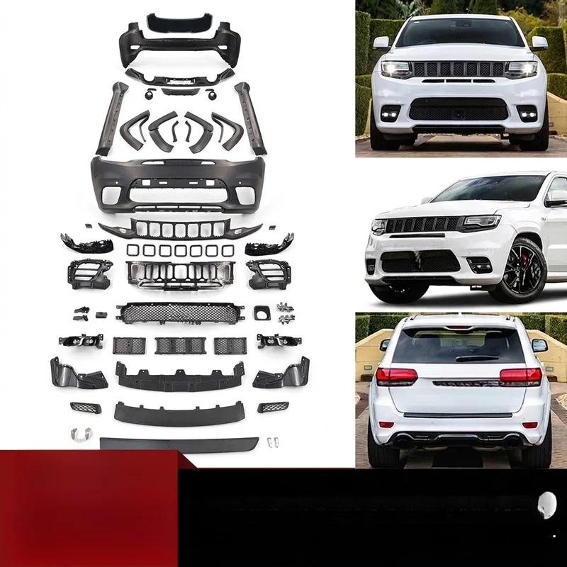 High Quality SRT Style Facelift Conversion Body Kit Fit 2013-2021 Grand Cherokee Front Rear Bumpers Hood Diffuser Upgrade Access
