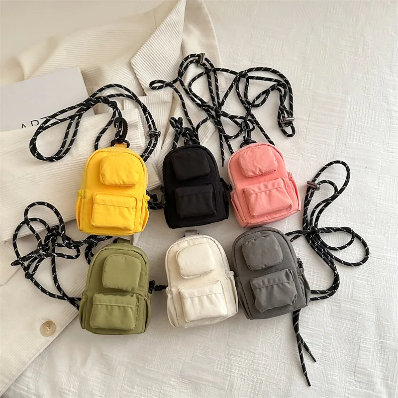 New Mini Dopamine Colored Coin Crossbody Pouch Portable Storage Bag For Small Change Daily Use Purse Japanese Dual Pocket Neck