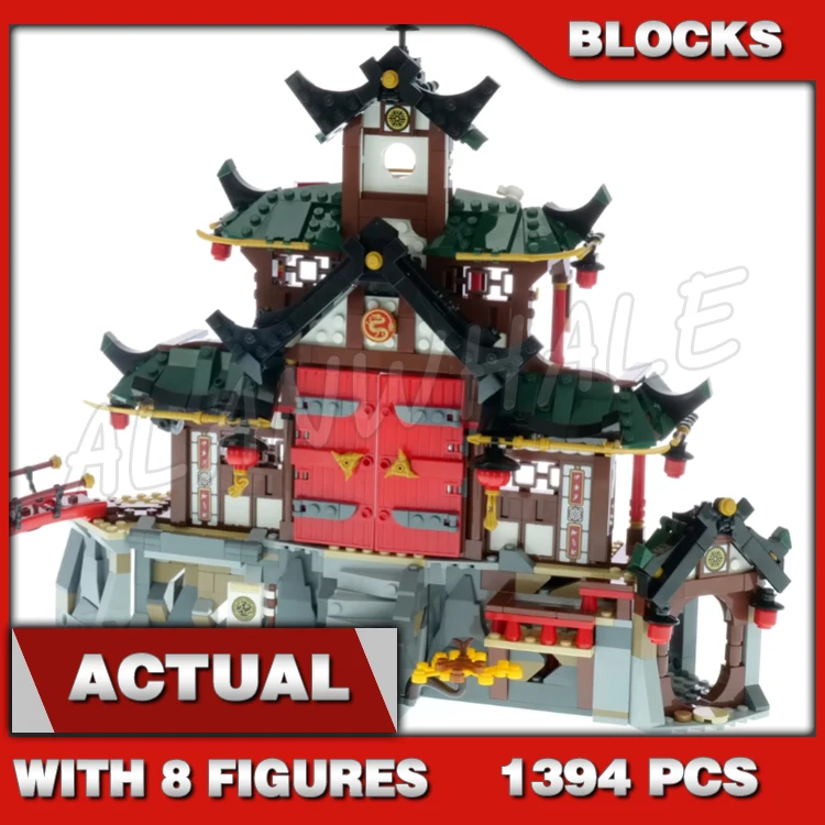 

1394pcs Shinobi 3-tiered Dojo Temple Tearoom Workshop Rammer Vehicle Mech 82208 Building Blocks Toys Compatible With Model