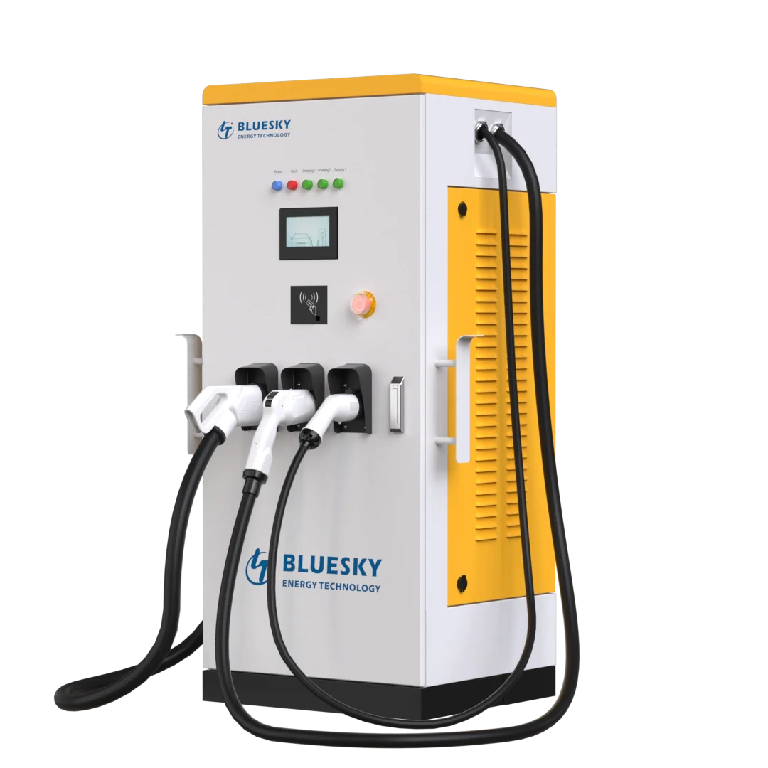 142KW DC/AC integrated Commercial EV charger Three connector CCS2&CHAdeMO&Type2 for electric vehicle