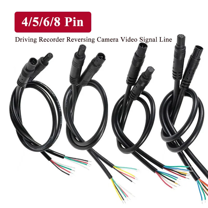 4 5 6 8 Pin Driving Recorder Cable for BMW Car 8Pin Male Female Connection Wire Reversing Camera Video Signal Extension Line