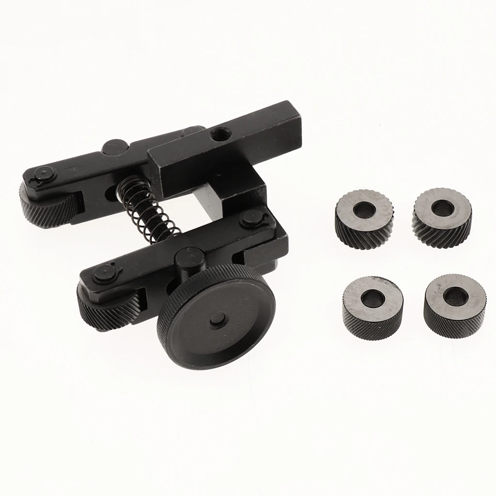 Knurl Tool Metal Lathe Accessory Diamond Black Alloy Material for Precision Workshop Maintenance