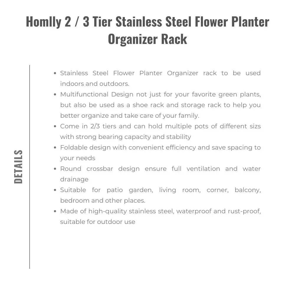 Homlly Tier Edelstahl Blumen Pflanzer Organizer Rack