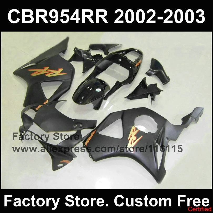 

New Matte Black Motorcycle Fairings For HONDA CBR900RR 2002 2003 Fairing Kit CBR 954RR 02 03 CBR954 Fairing Part