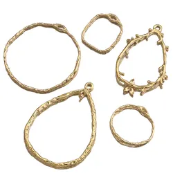 4pcs/Lot Gold 316 Stainless Steel Earrings Bezel Charms Connectors for Diy Jewelry Making Supplies Accessories Items Wholesale