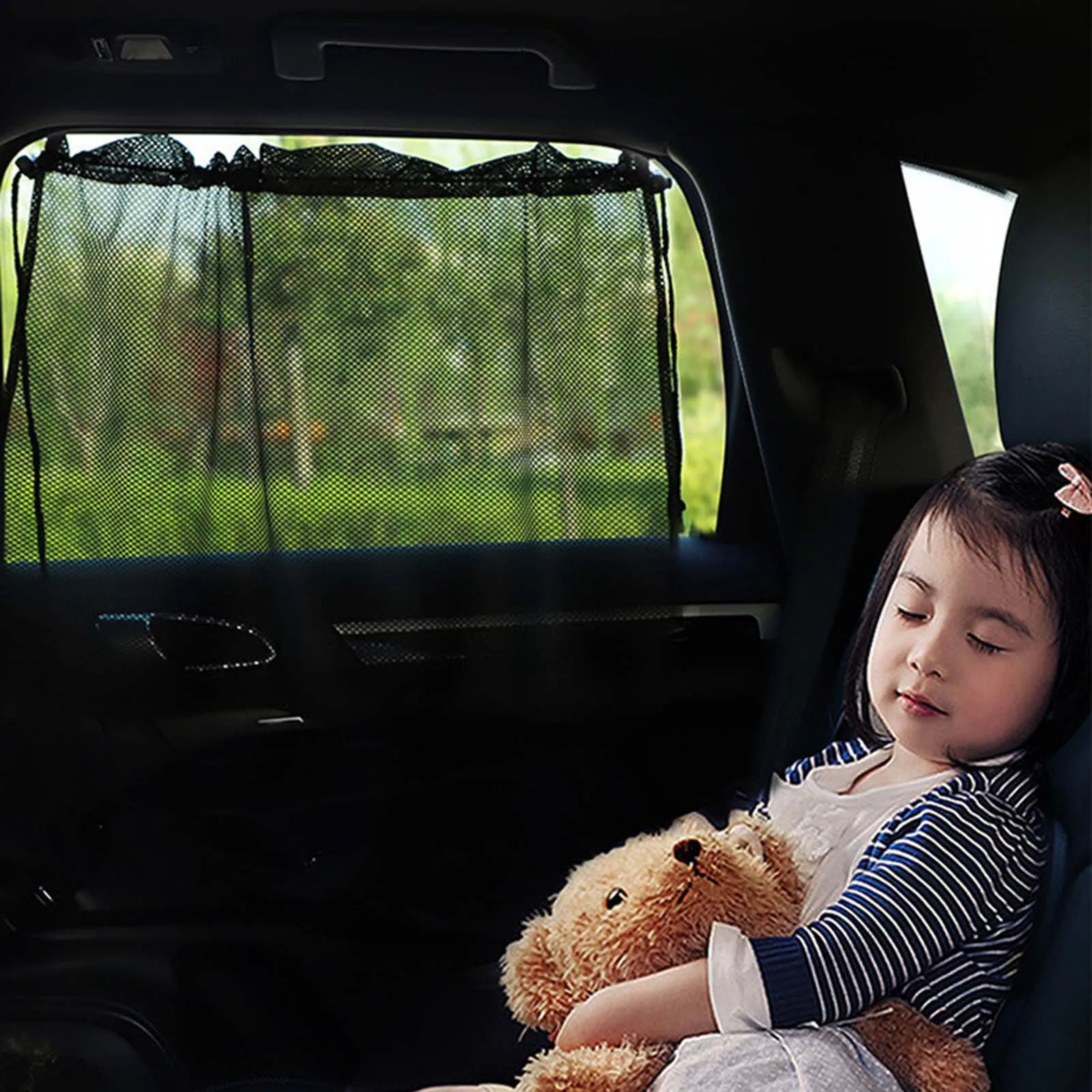 Black Mesh Auto Side Window Sunshade Universal Suction Cup Curtain In The Car Window Sunshade Cover UV Protection For Kids Baby