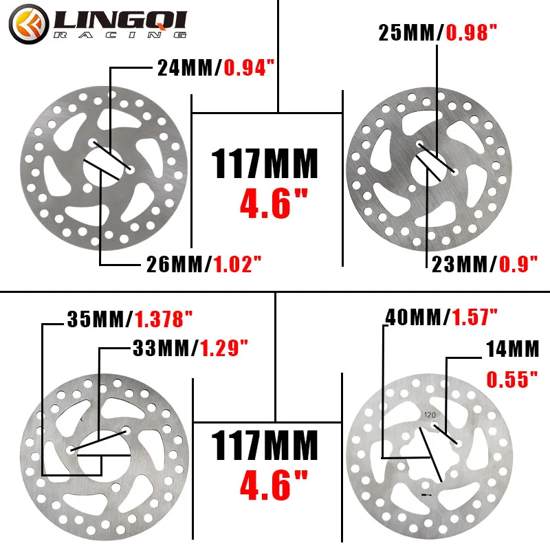 LINGQI Moto 120mm anteriore posteriore Dsic freno rotore 47cc 49cc Moto freno ruota in acciaio Pad per Scooter elettrico Pit Dirt Bike