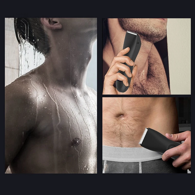 남성용 전기 헤어 트리머 및 면도기 바디 그루머 사타구니 및 공 음모 트리머 교체 가능한 세라믹 블레이드