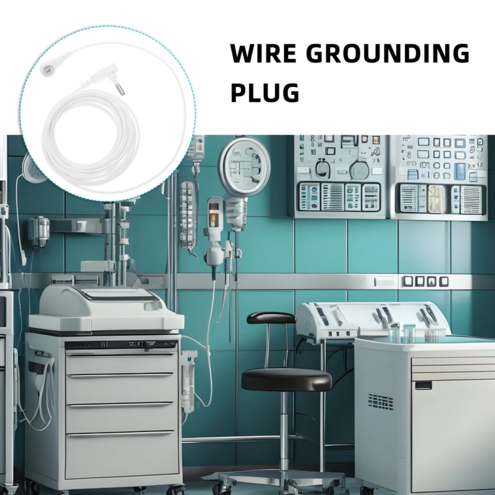 

Medical Grounding Wire White Universal Fit For Grounding Sheets Mats Earthing Products Static Protection Reliable Conductivity