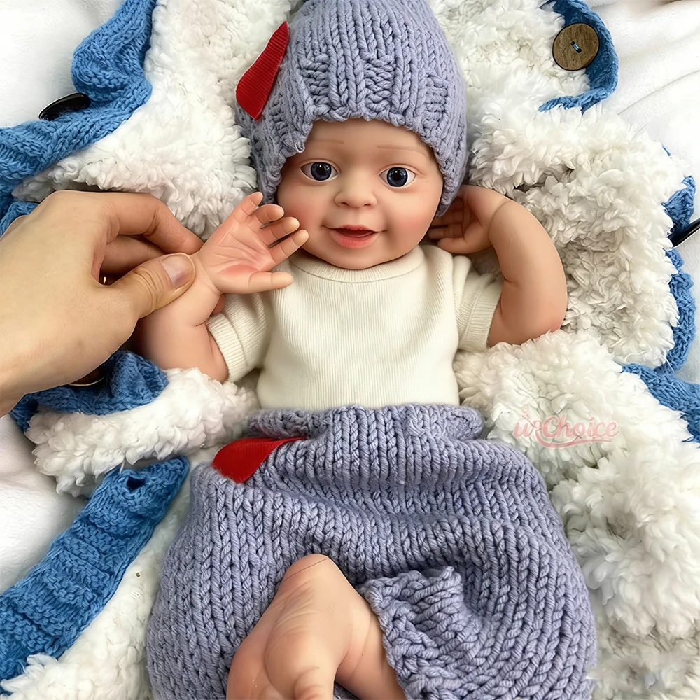 Dettagli realistici Bambino rinato in silicone impermeabile da 18 pollici Occhi azzurri aperti Morbido oggetto educativo per bambini per l'allenamento infermieristico