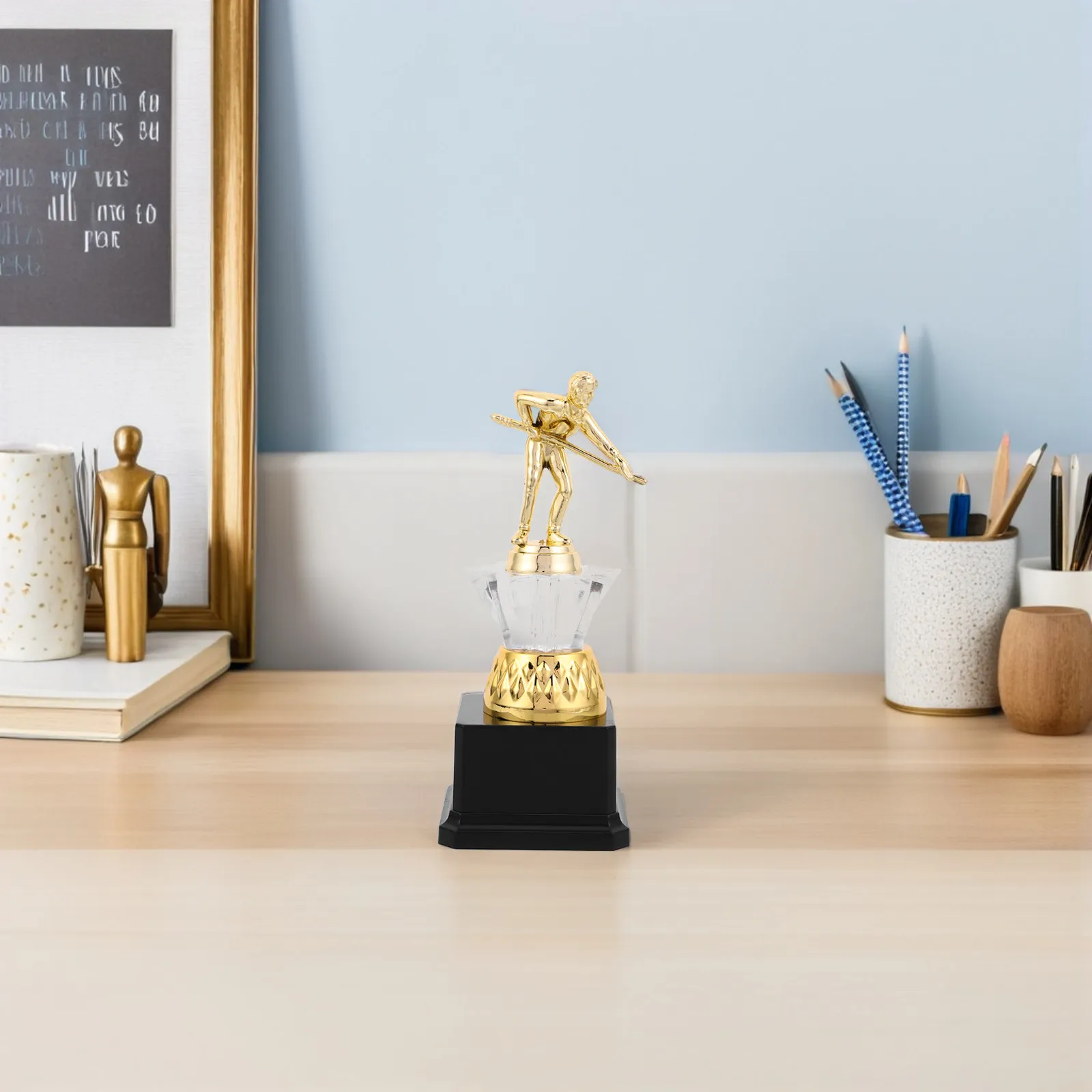 

Gold Billiards Trophy 8 Inch Plastic Pool Player Award Party Competition Snooker Championship Tournament Winner Sports Prize Cup