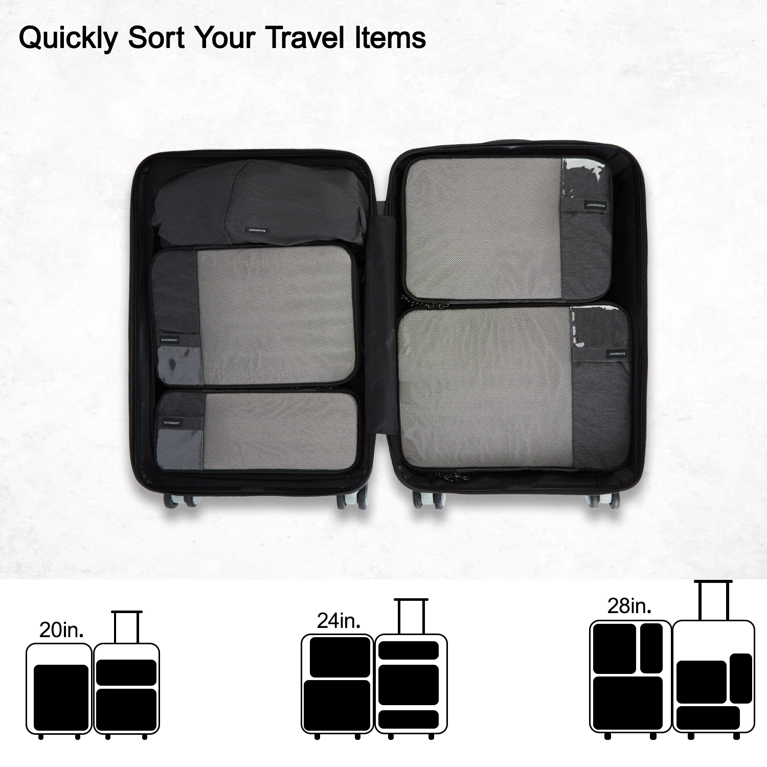 BAGSMART Compression Packing Cubes Men Travel Expandable Luggage Organizer  Carry on Luggage Packing Organizers for Women