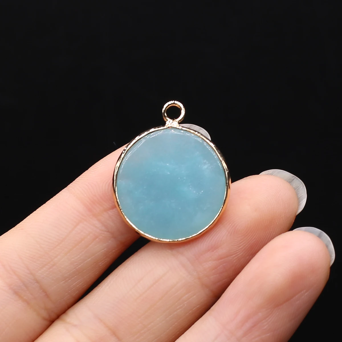 Multishape Natural Amazonites Pendant Charms Blue Stone Pendant Connectors for Making DIY Jewerly Necklace Bracelet Accessories