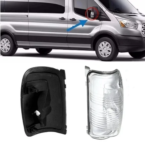 Cubierta de lente de lámpara indicadora de luz de intermitente lateral de espejo retrovisor izquierdo/derecho para Ford Transit MK8 2014-en adelante 1847387 1847389