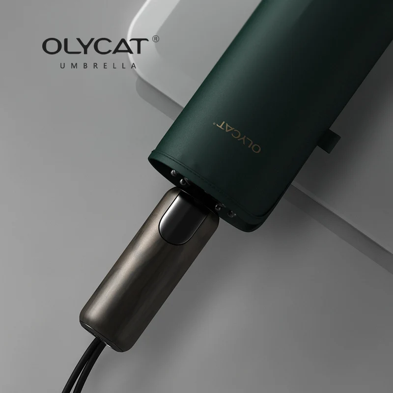 OLYCAT-Fully Automatic Umbrella for Men, Windproof and Rainproof, 10K, High Density, PG Cloth, Retro Business, High-End