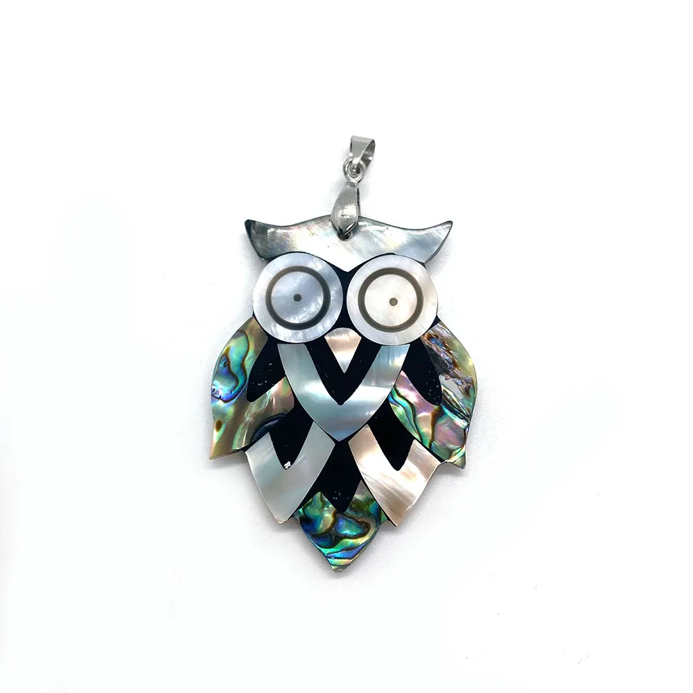 Exquisite Natural Shell Owl Animal Pendant 31-53mm Charm Fashion Jewelry DIY Necklace Earrings Accessories Finished Product