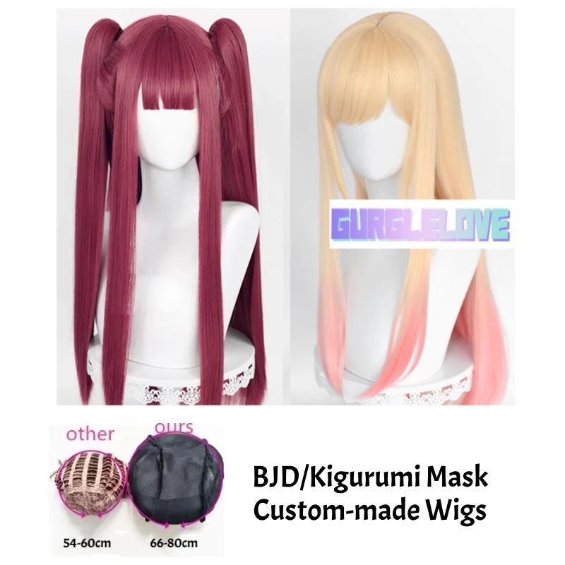 (GL46) أنيمي Kigurumi تأثيري قناع لوليتا كروسدرينج BJD قناع اليابان الكرتون بلدي اللباس حبيبي تأثيري خصلات الشعر المستعار #1