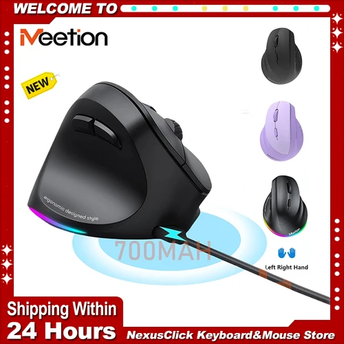 Ratón Bluetooth 2,4G inalámbrico de modo dual, ergonómico para zurdos/derechos, compatible con múltiples dispositivos, ratón para juegos silencioso y recargable