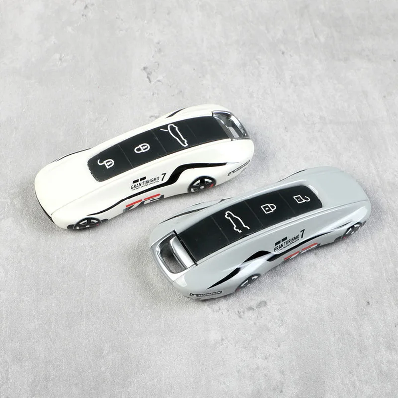 

3-piece set For Porsche Key Case No. 72 Macan Cainen Panamera 718 cement grey key case