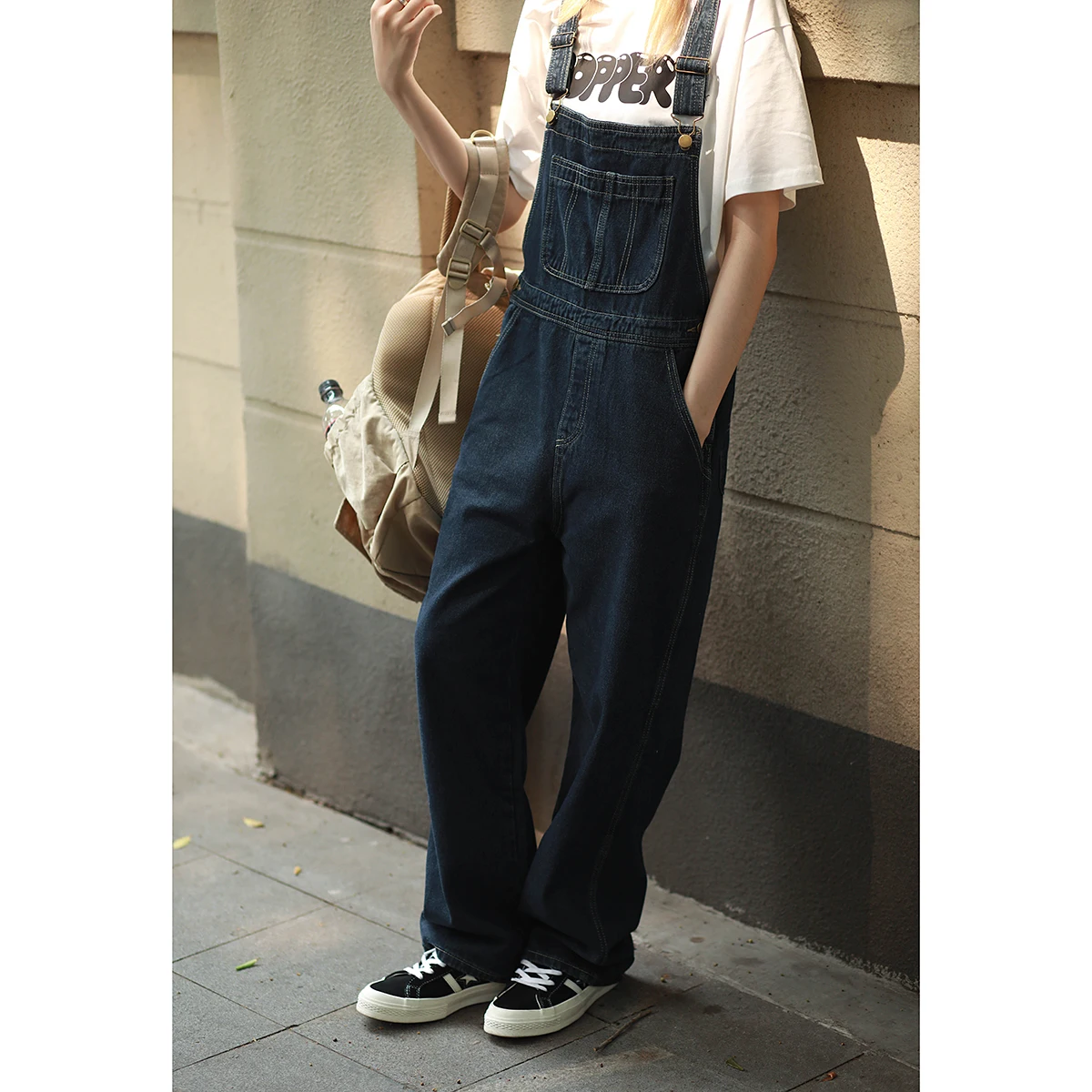 

Retro American Denim Overalls Straight Leg Workwear ex Casual Japanese Sle Youthful ular Spring Regular Thin Lo...