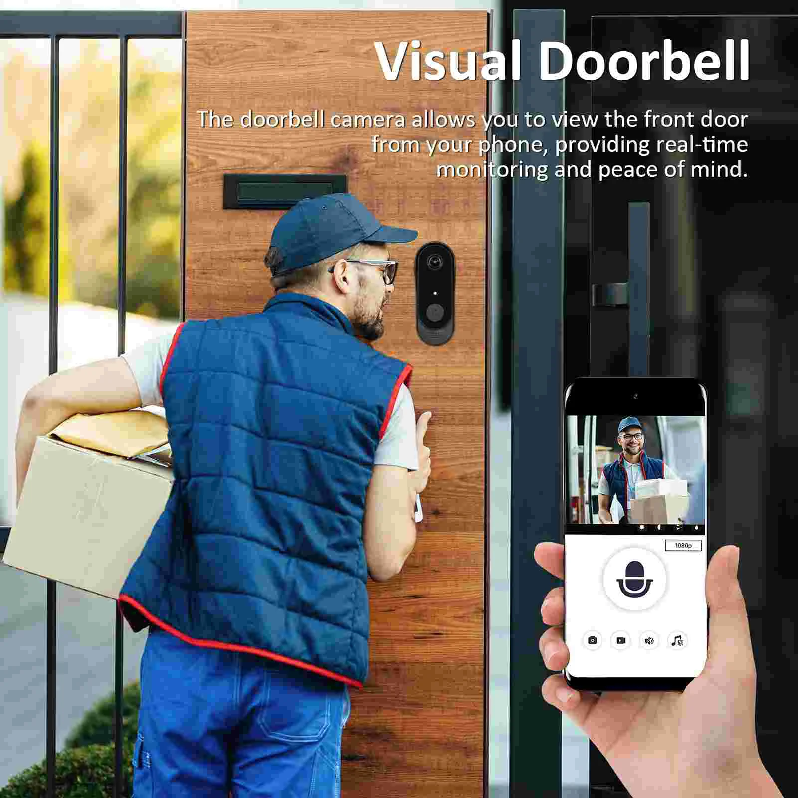 Smart Doorbell Camera Video Home Intelligent Visual Ringer Wireless With Camcorder
