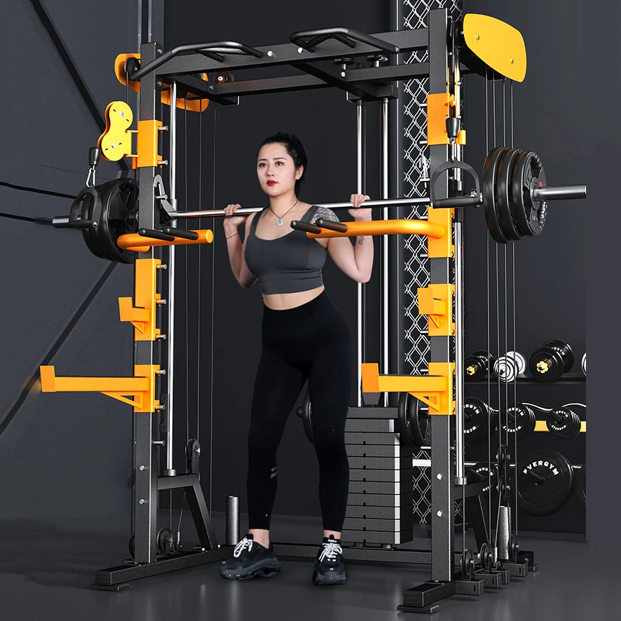 

Multi-functional Home Smith Machine, Comprehensive Trainer, Flying Bird, Gym, Pull-up Squat Frame, Commercial, 2022