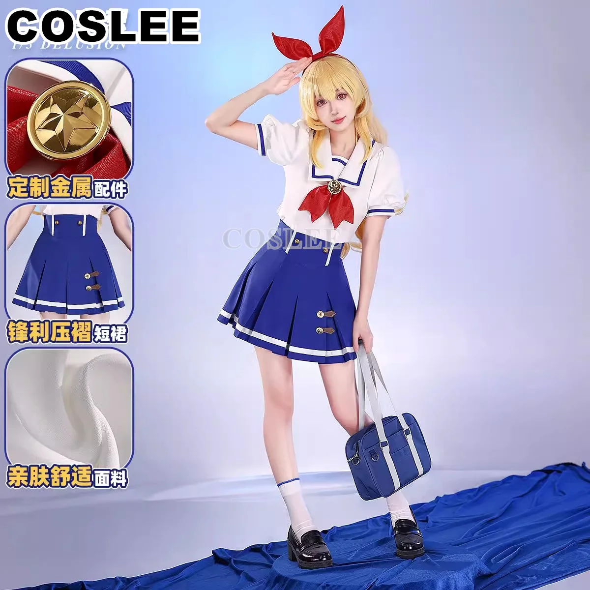 COSLEE Hoshimiya Ichigo Aikatsu Series  Lovely Summer School Uniform JK Dress Women Cosplay Costume Halloween Party Outfit New