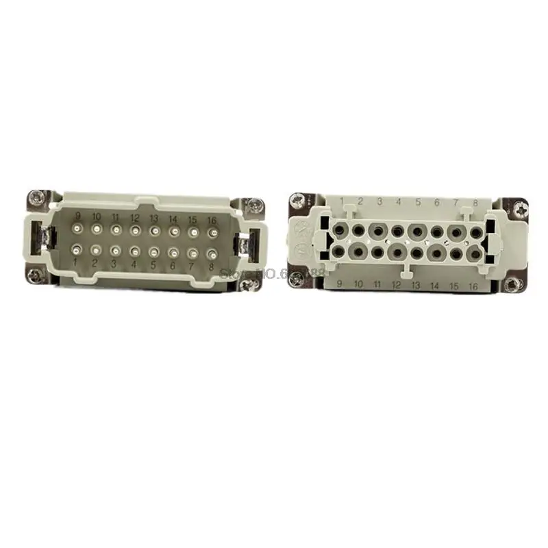 5PCS HDC-HE-016M/Male HDC-HE-016F/Femal Heavy Duty connector 16 pin 16A rectangular connector pin hot runner