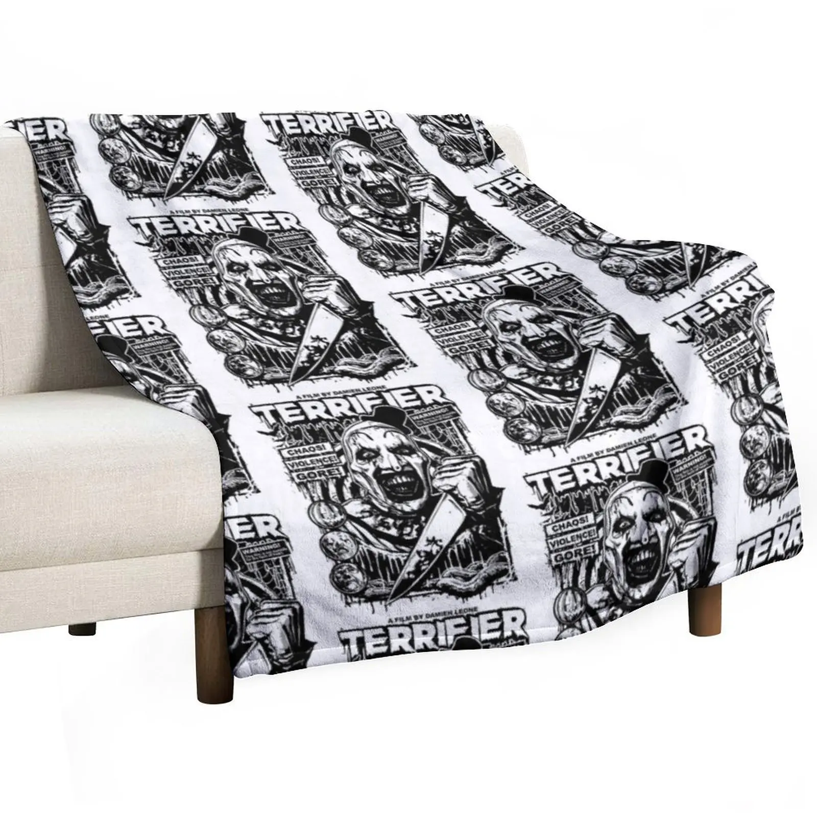 Terrifier Clown Horror Film Throw Blanket Thermal Soft Plush Plaid christmas gifts blankets and throws Blankets