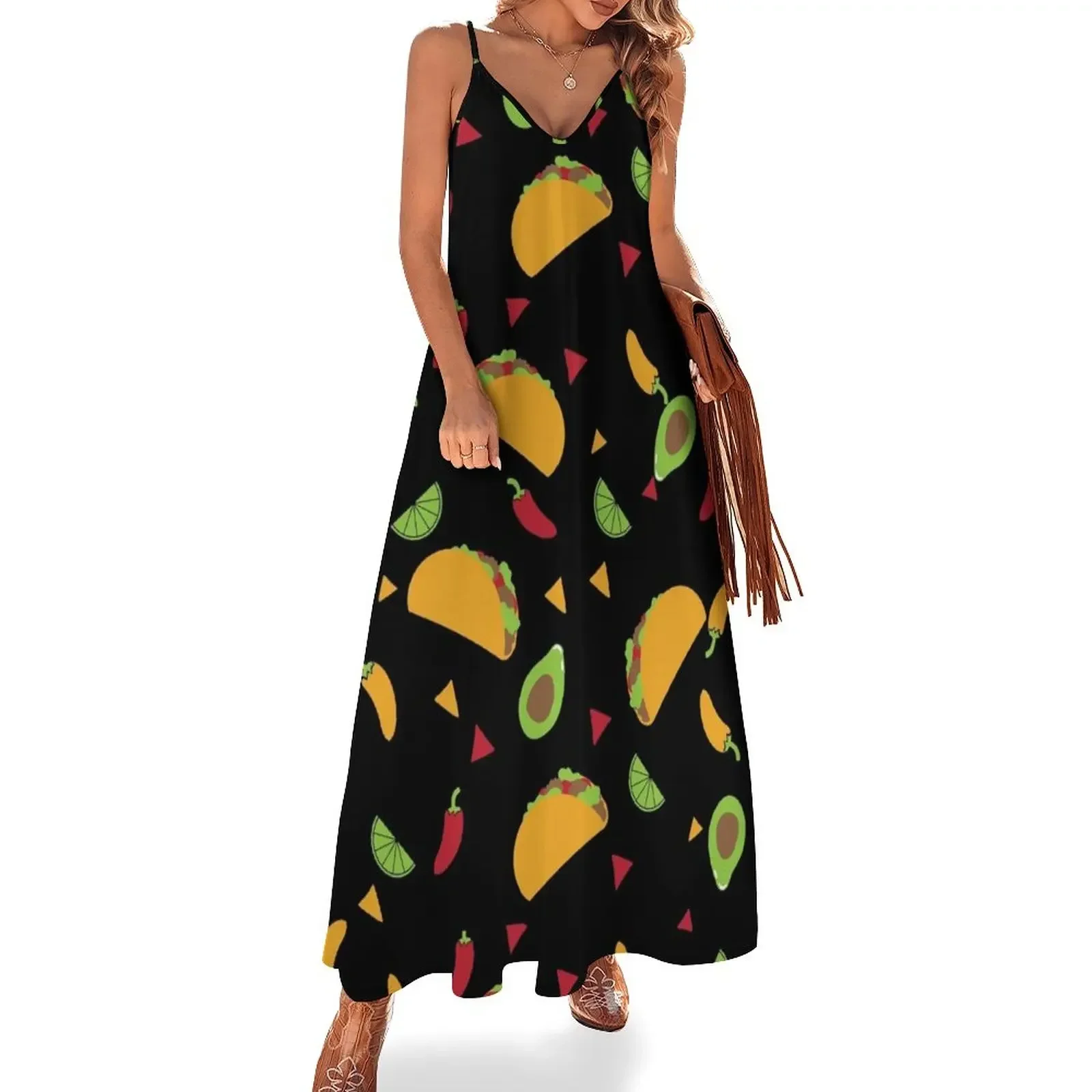 

It’s Taco Tuesday Everyday! Sleeveless Dress Elegant gowns Long veiled dresses womans clothing Women's dresses Dress