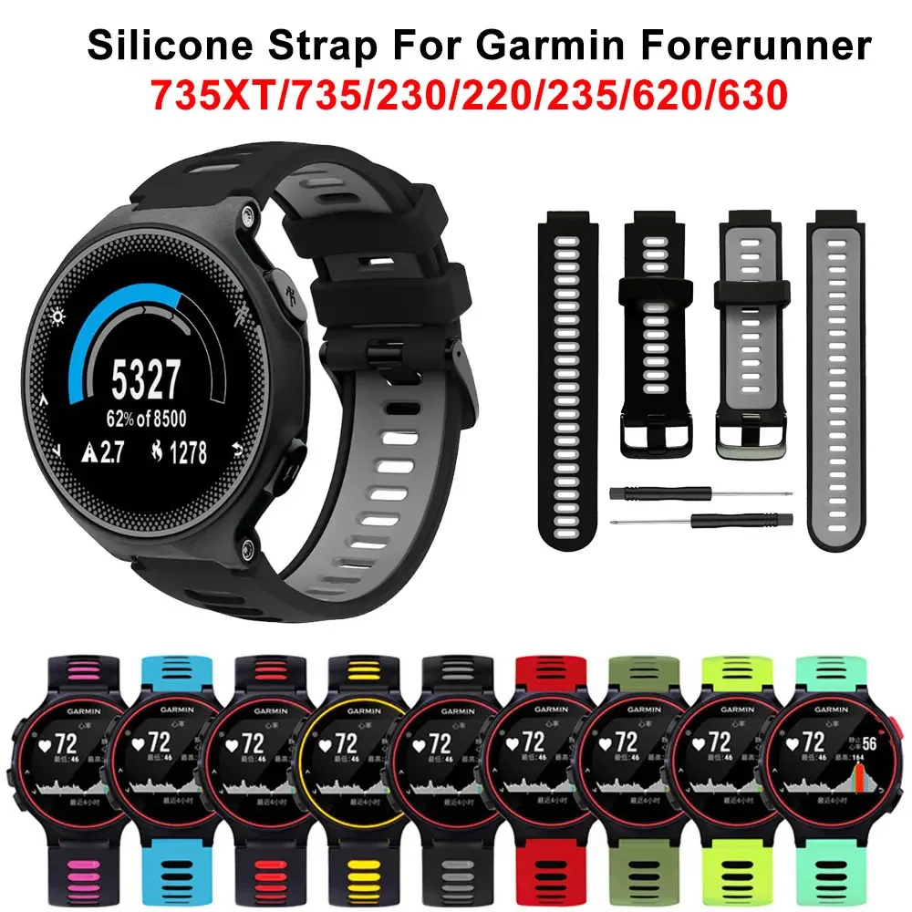 Kelin Silicone Smart Watch Band Strap For Garmin Forerunner 735XT Bracelet For Forerunner 220/230/235/620/630 Replacement Watchb