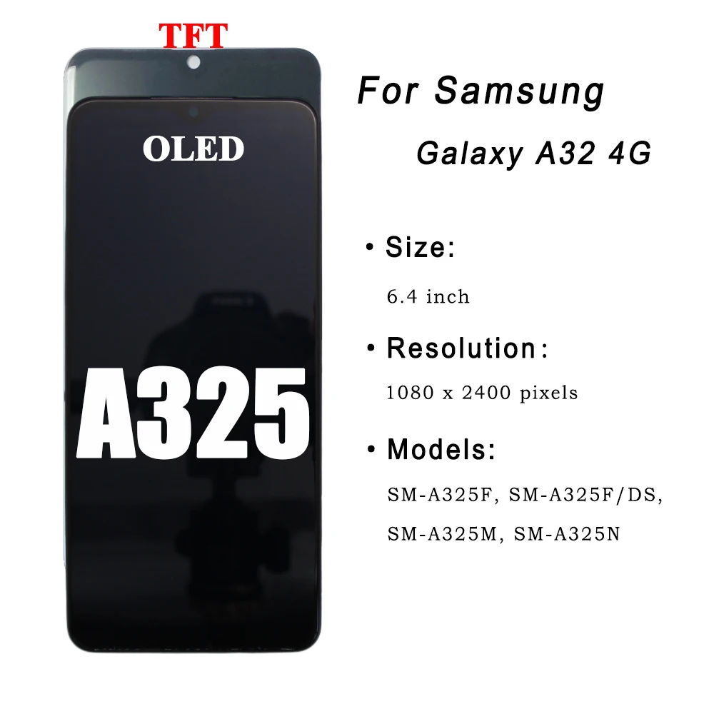 AMOLED لسامسونج غالاكسي A32 4G شاشة LCD تعمل باللمس استبدال لسامسونج A325 A325F A325M A325N LCD تعمل باللمس محول الأرقام #2