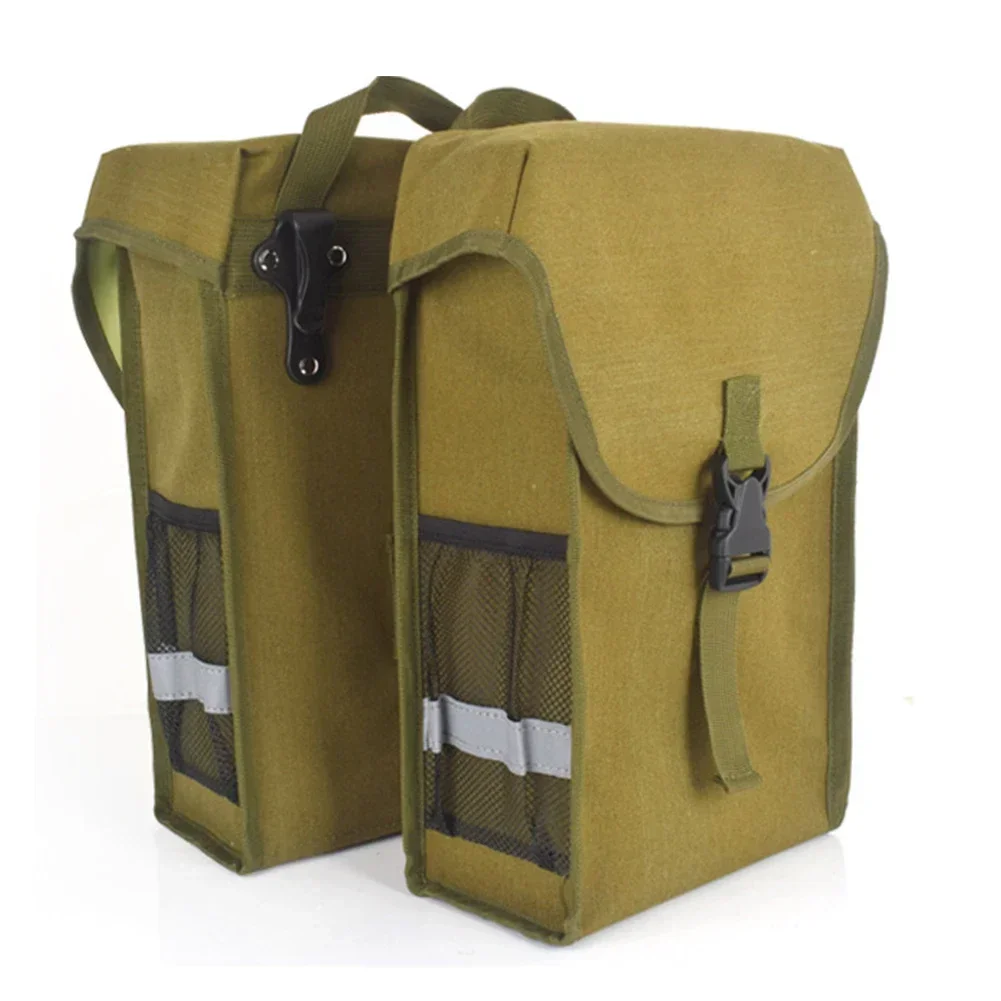

Saddle Bag Bike Side Bag Bike Commuting 13L Capacity Binding String Canvas Material Comfortable Handle Mounting Clasps