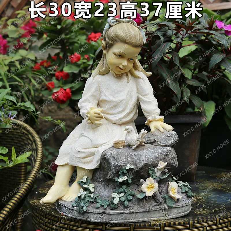 Garden Decoration Garden Decoration Outdoor Gardening Decoration Resin Cartoon Character Kids Sculptured Ornaments