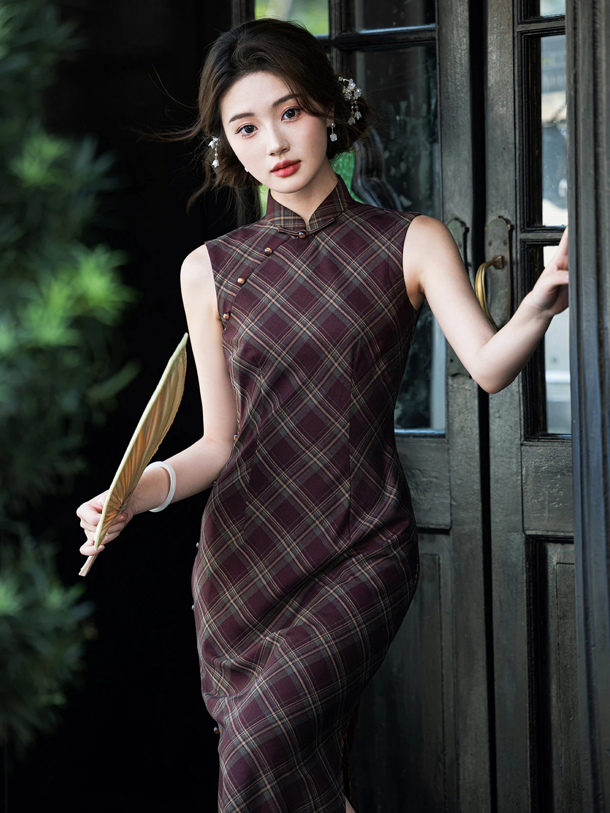 

Young Sle Retro Chinese Cheered Svel Qipao Cool Daily Artistic Slimming Girls Wear Breathable Long