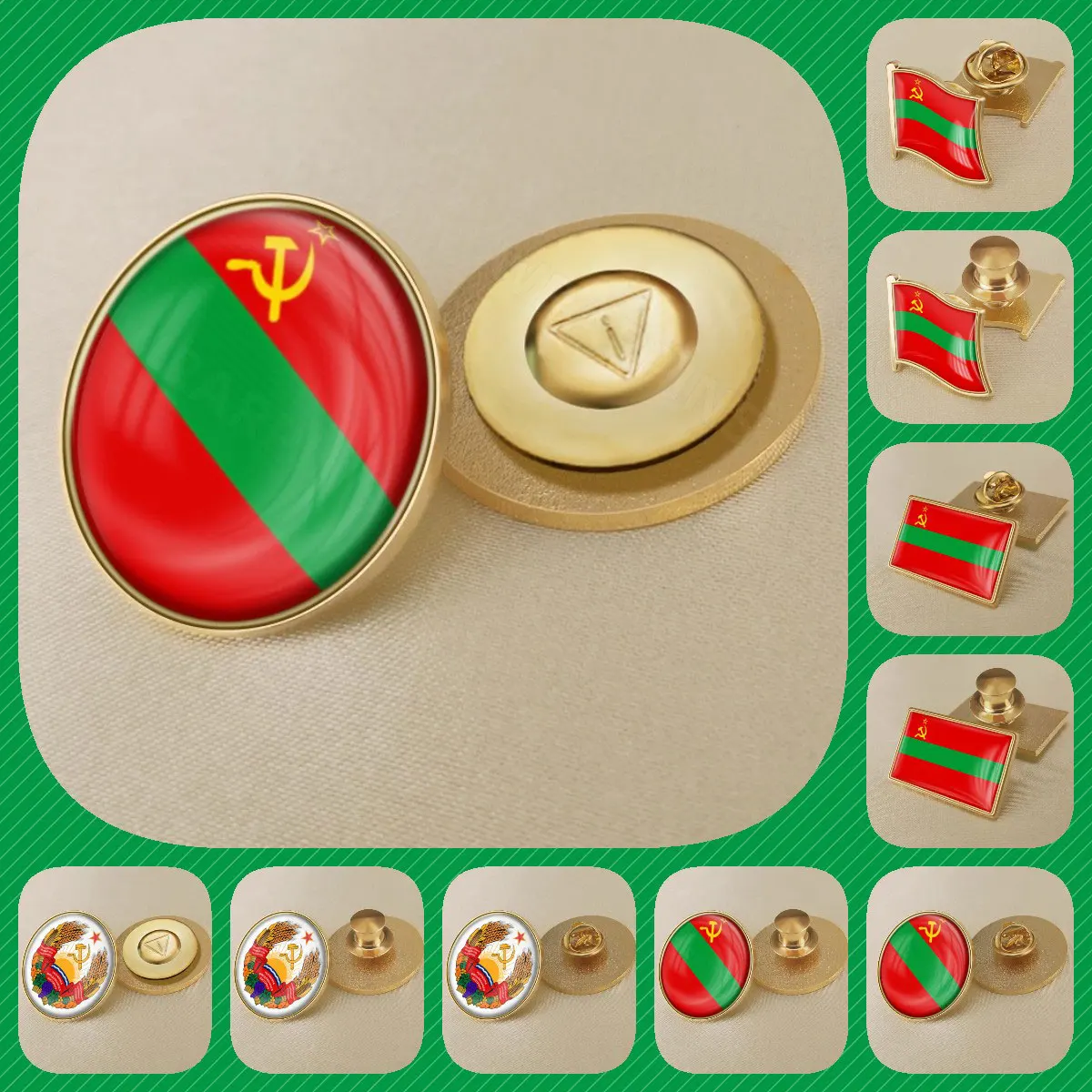 Transnistria Soviet Socialist Republic USSR Flag Brooch Badges Lapel Pins