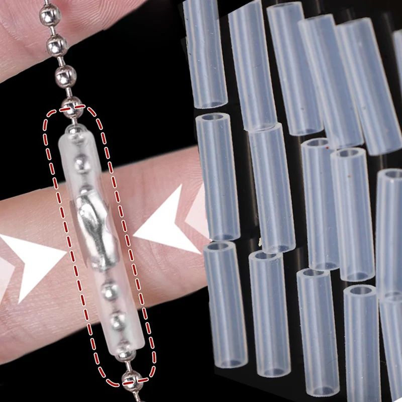 

50Pcs Bead Chain Anti-lost Cover Pendant Chain Protective Cover Prevent From Falling Off Transparent Acrylic Anti-Loss Cover