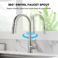 304 brushed kitchen faucet, black surface faucet, kitchen sink faucet, pull-out kitchen faucet, single hole faucet