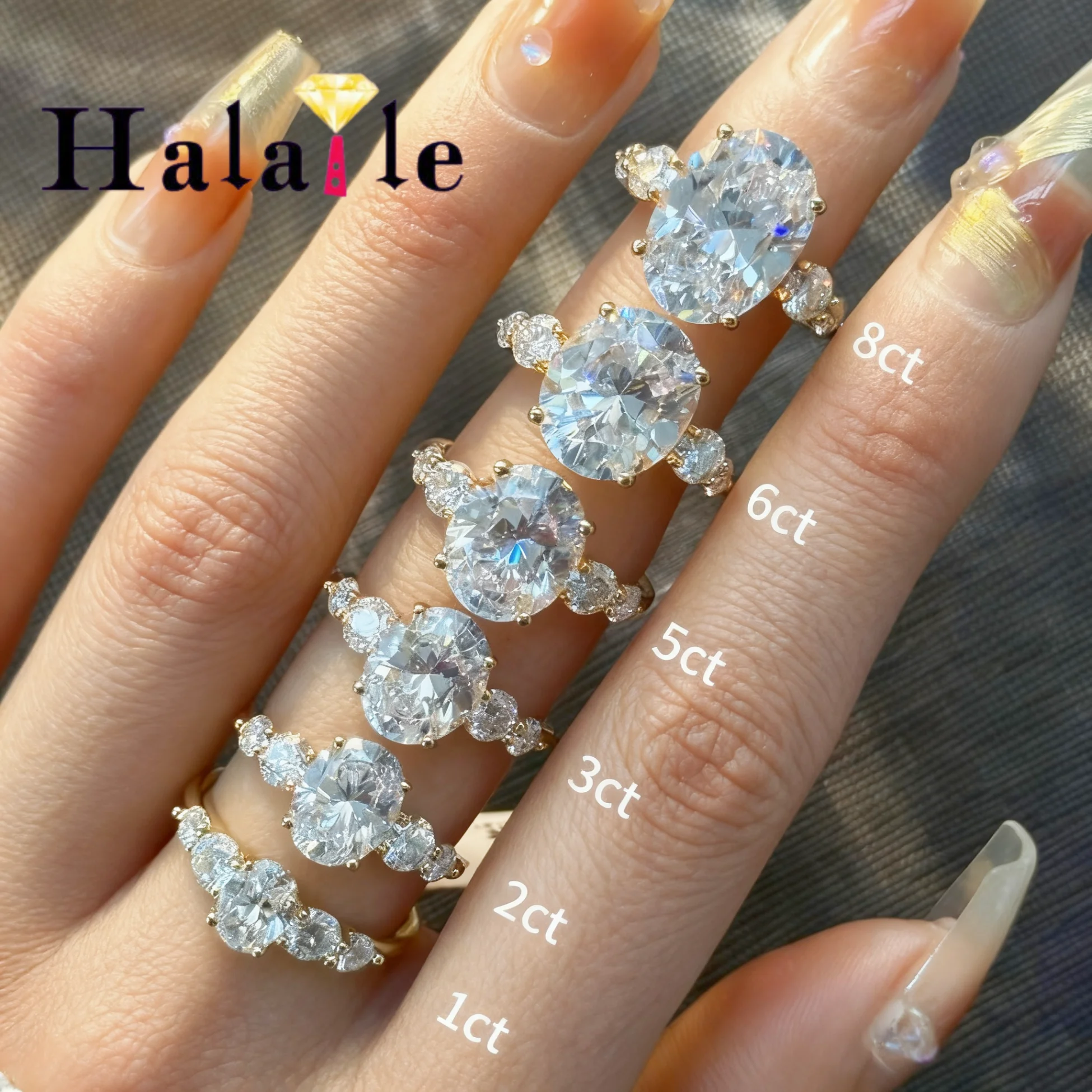 

Кольцо Halaile 1-6CT с муассанитом, стерлинговое серебро S925 для женщин, легкие роскошные сверкающие ювелирные изделия, помолвка, свадебный подарок